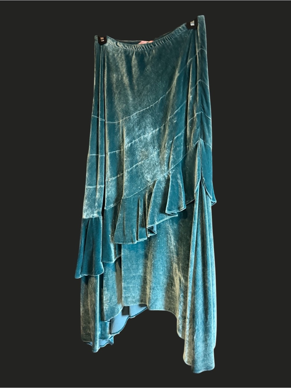 For adempsey only! DOUBLE D RANCH Velvet Tiered Maxi Skirt Green - Picture 3 of 16